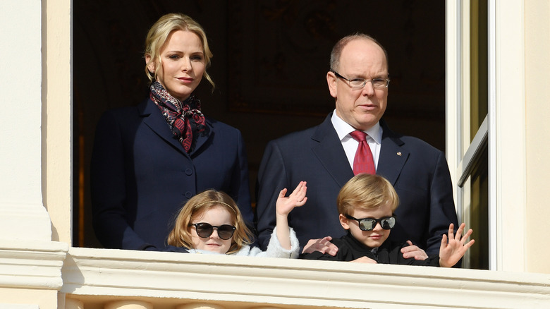 Princess Charlene, Prince Albert, and twins