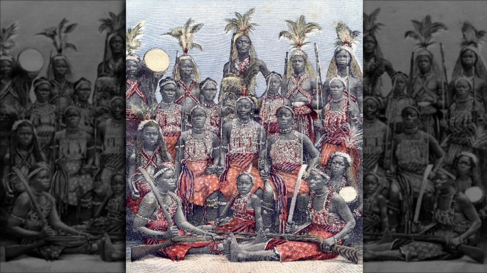 warriors and subjects of King Behanzin of Dahomey (today Benin) exhibited in public garden in Paris , lastpage of french newspaper Petit Journal february 28, 1891