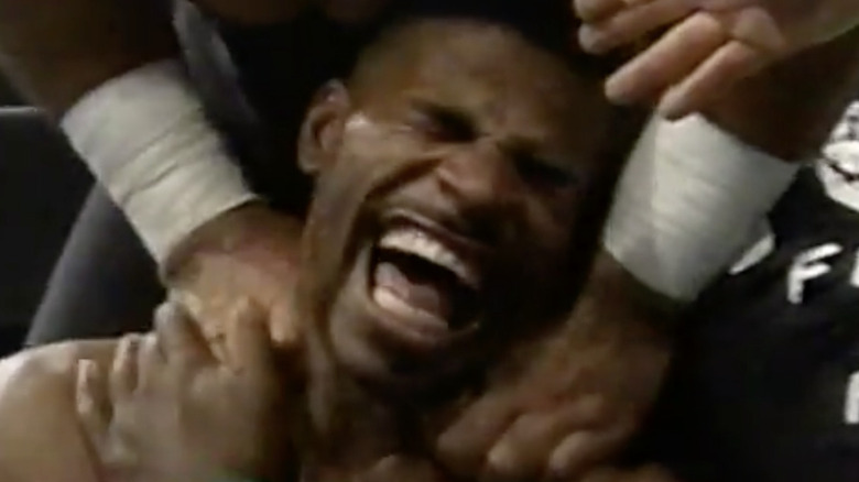 Hardbody Harrison screaming wrestling match