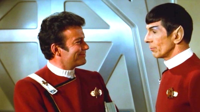 Spock and Kirk smiling in The Wrath of Khan