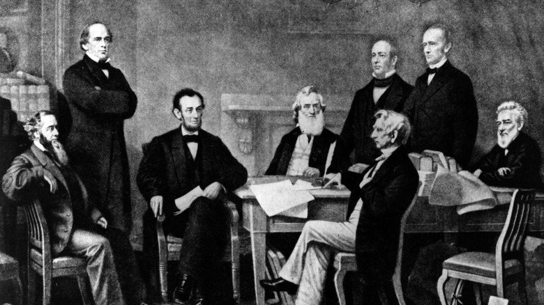 Abraham Lincoln signing Emancipation Proclamation