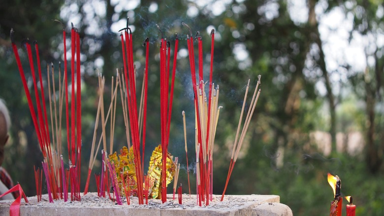 Incense at Chinese cemetary