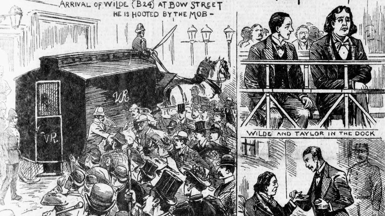 newspaper illustration of trials of oscar wilde