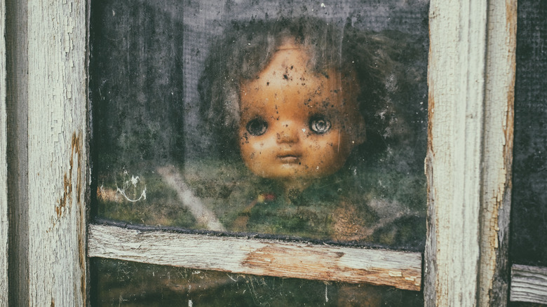 Doll behind window