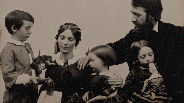 Family with dolls