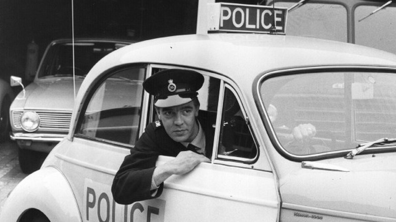 Police officer in car