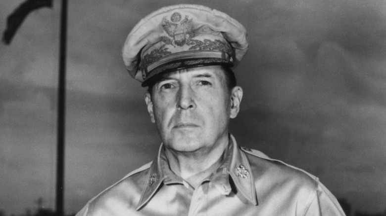 MacArthur looking displeased