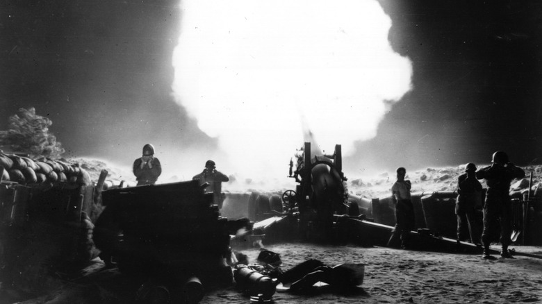 A Howitzer firing during the Korean War