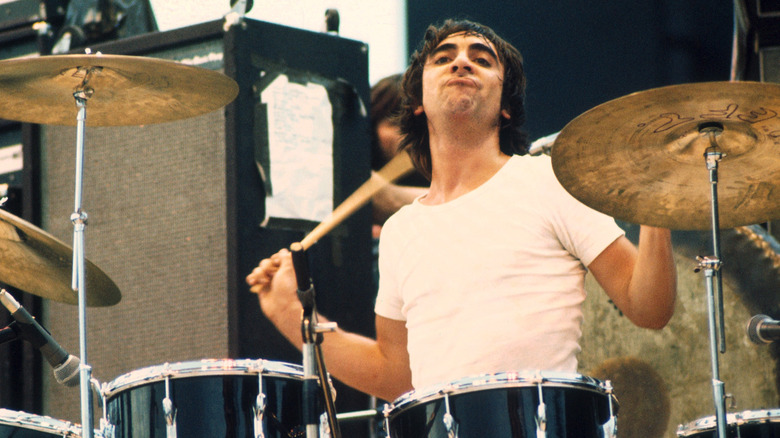 Keith Moon behind the kit