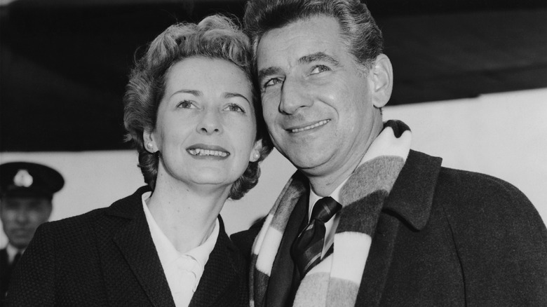 Leonard Bernstein posing with Felicia Montealegre