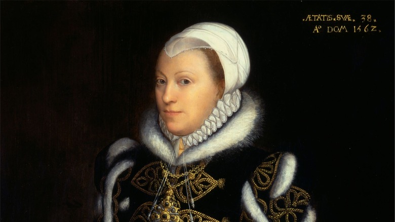 Catherine Carey white cap