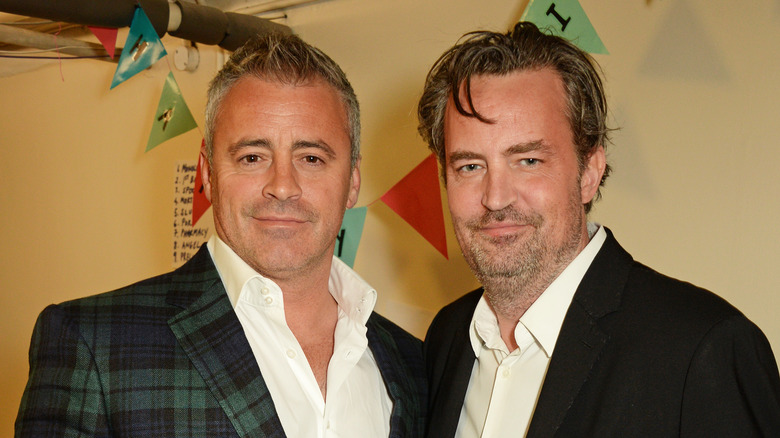 Matt LeBlanc and Matthew Perry posing for photo