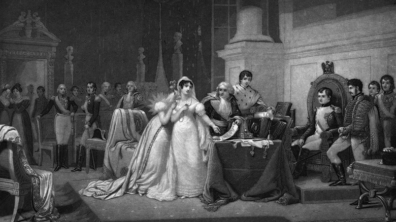 Illustration of divorce ceremony of napoleon and josephine