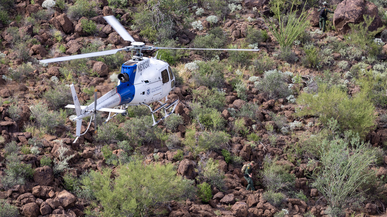 Helicopter flying New Mexican sky