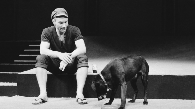 young Patrick Stewart on stage