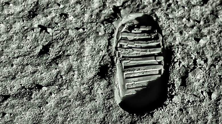 Astronaut footprint on the moon