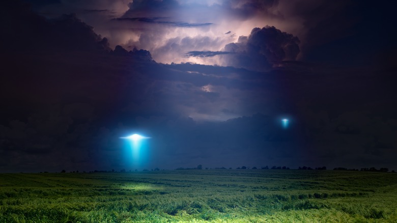 UFOs prowling empty field