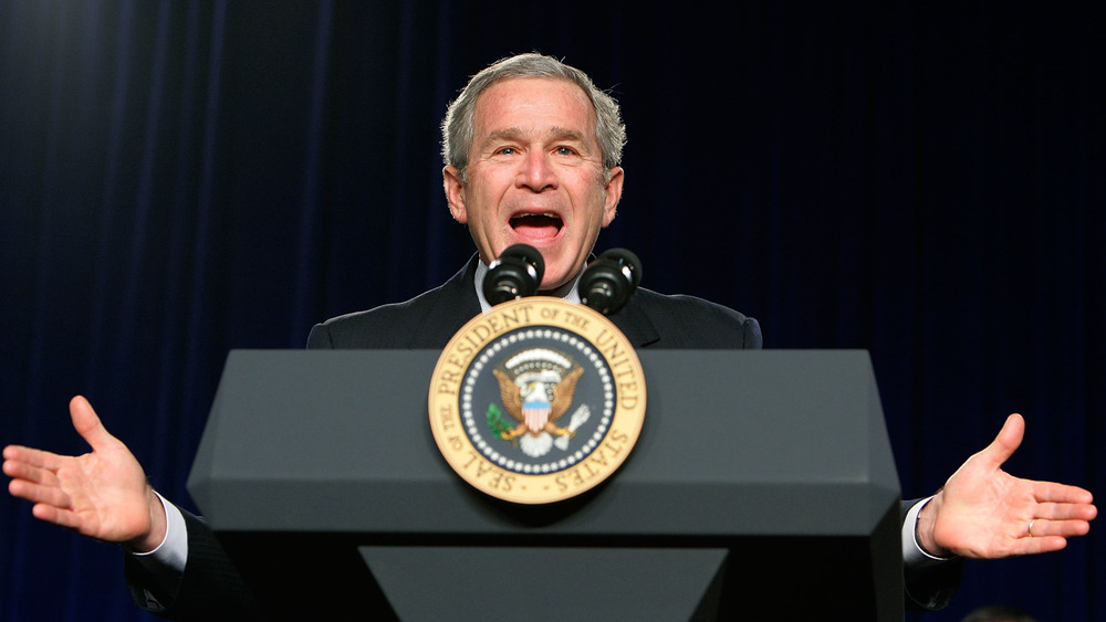 President George W. Bush speaking in 2005