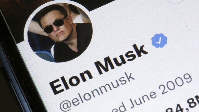 Elon Musk Twitter page