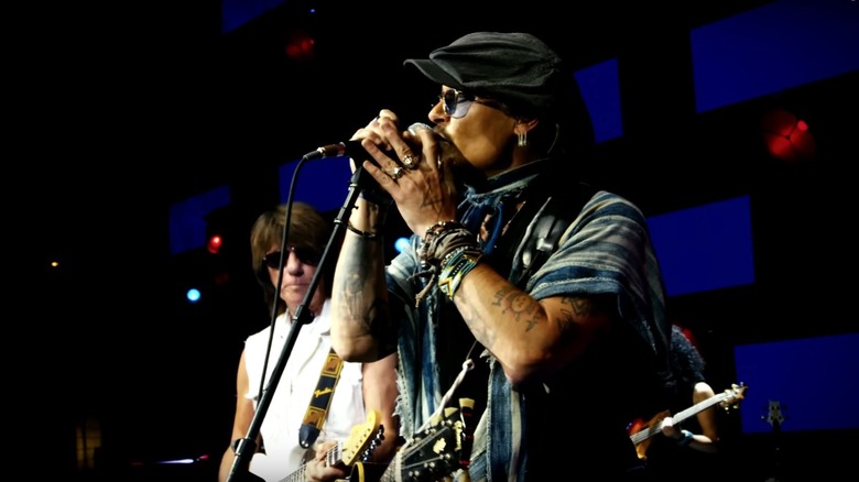 Johnny Depp and Jeff Beck performing