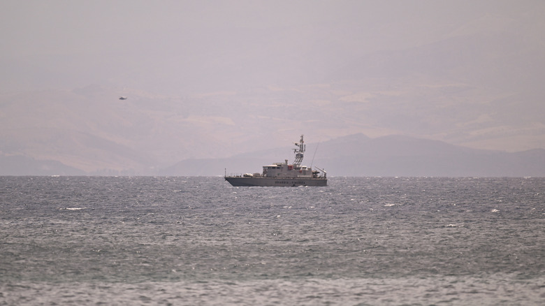 Coast guard vessel engaged in search