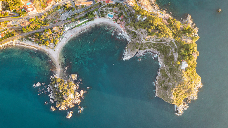 Sicilian coastline birds-eye view