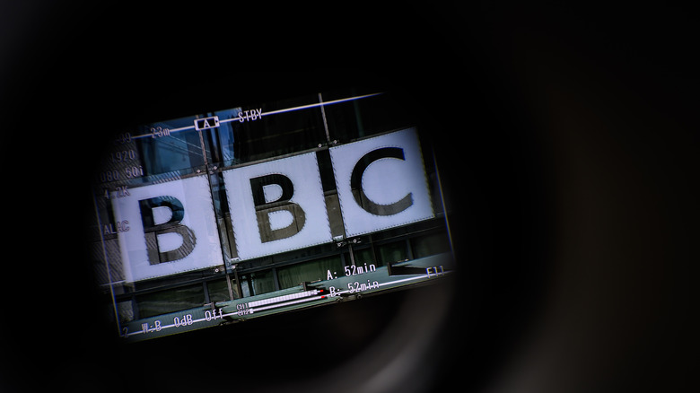 BBC logo through camera lens