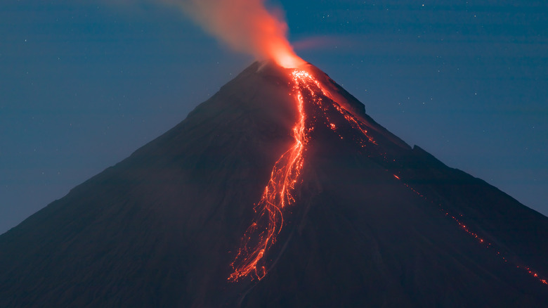 Mayon Volcano erupting