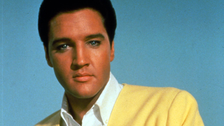Elvis Presley in yellow suit