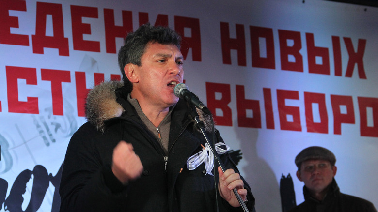 Boris Nemtsov at protest