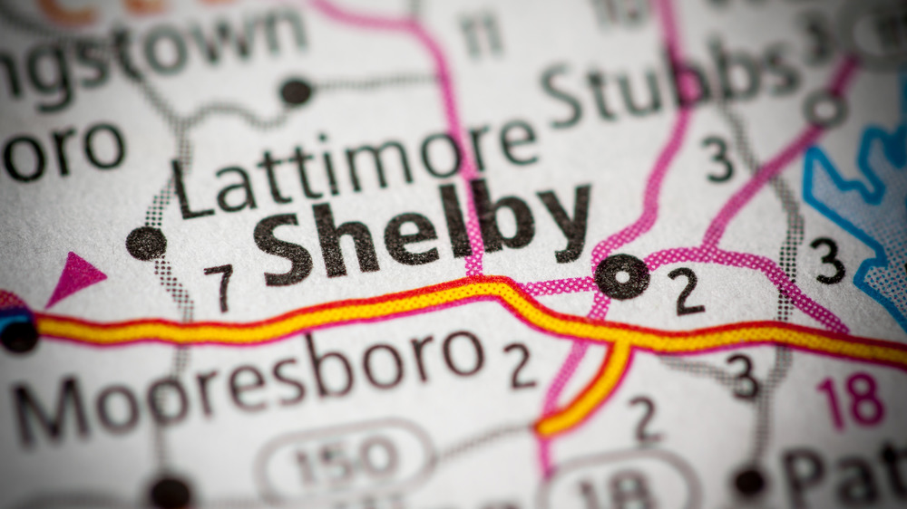 Map showing Shelby, North Carolina