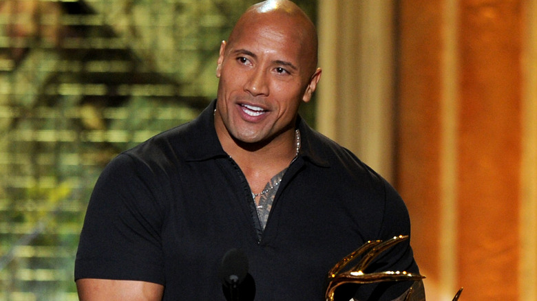 Dwayne Johnson accepting award