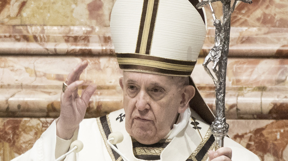 Pope Francis gestures