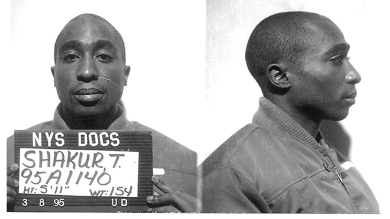 Tupac Shakur's mug shot in 1993