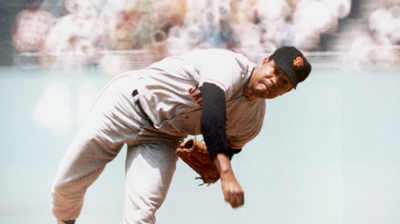 Juan Marichal pitching a game