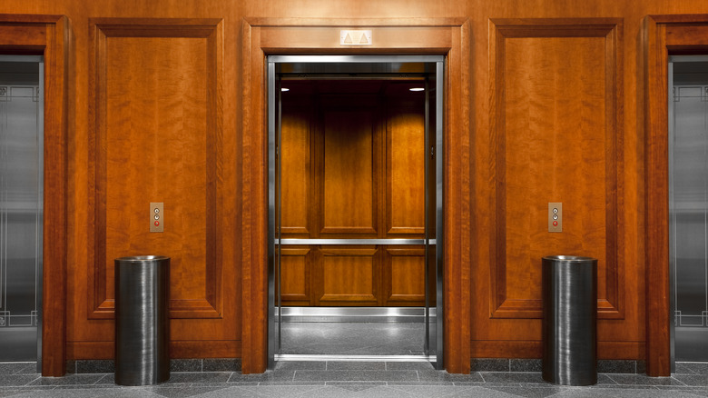 Empty, old New York elevator