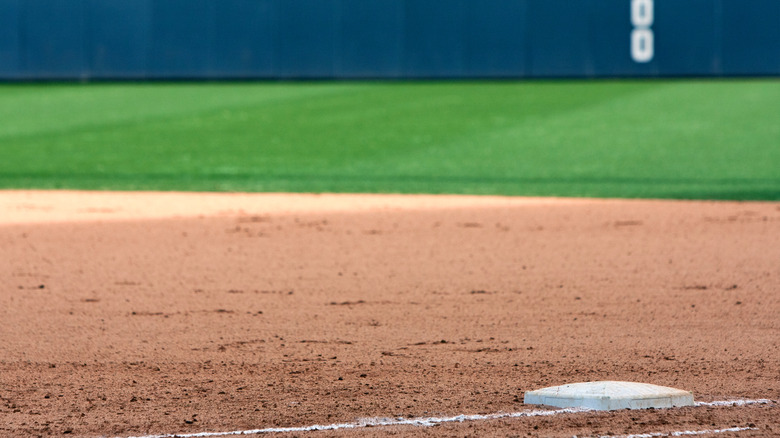 First base on a baseball diamond