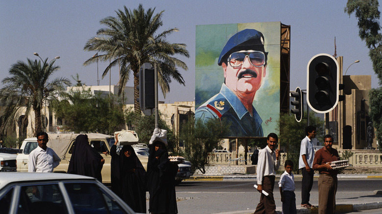 Saddam Hussein mural on Bahgdad street