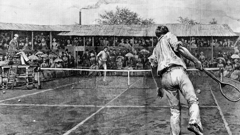 Wimbledon match in the 1800s