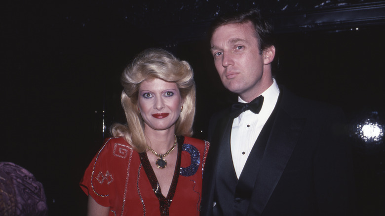 Ivana and Donald Trump posing