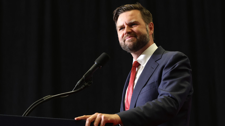 JD Vance speaking at podium