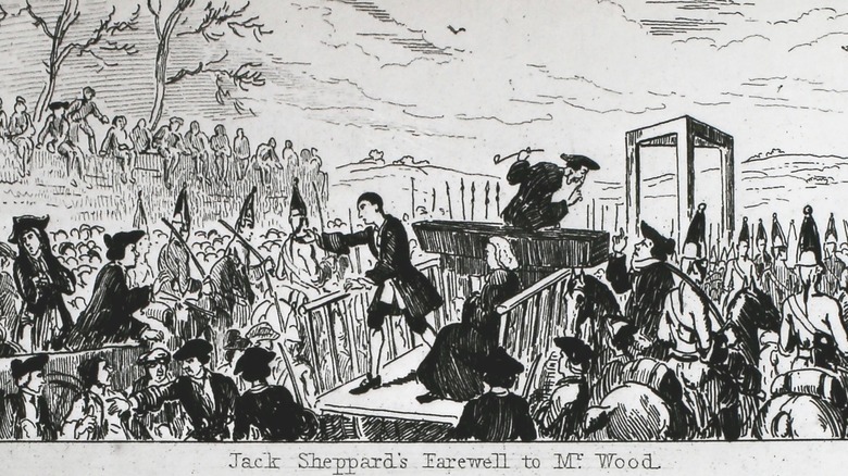 Drawing of Jack Sheppard before execution