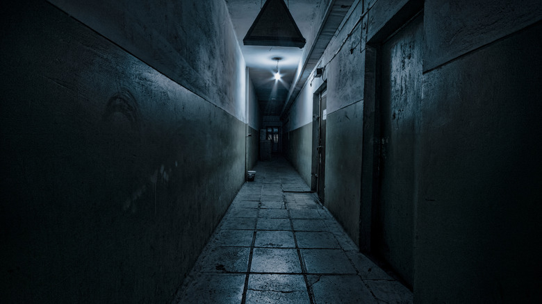 a dark corridor