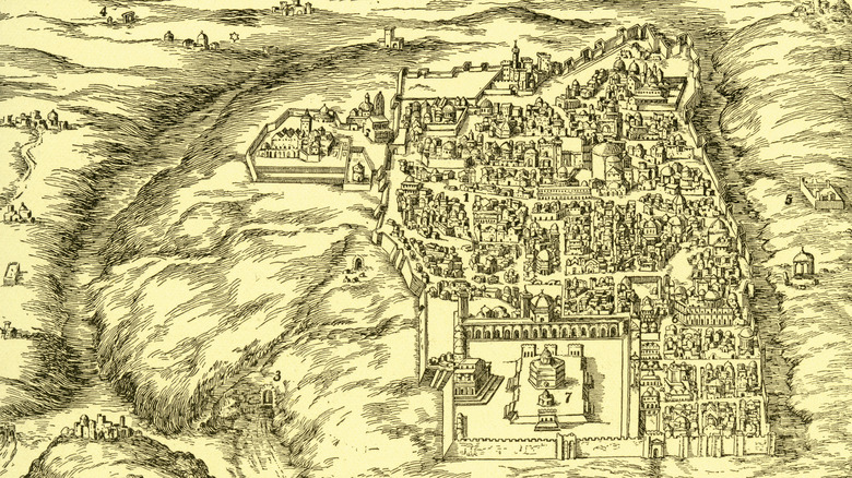 an ancient map of Jerusalem