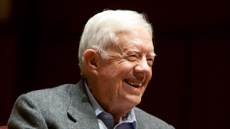 Jimmy Carter smiling onstage