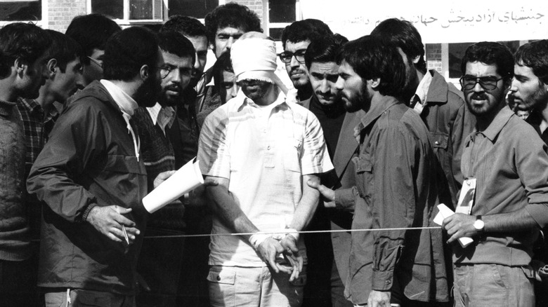 American hostage tied up during Iranian Hostage Crises