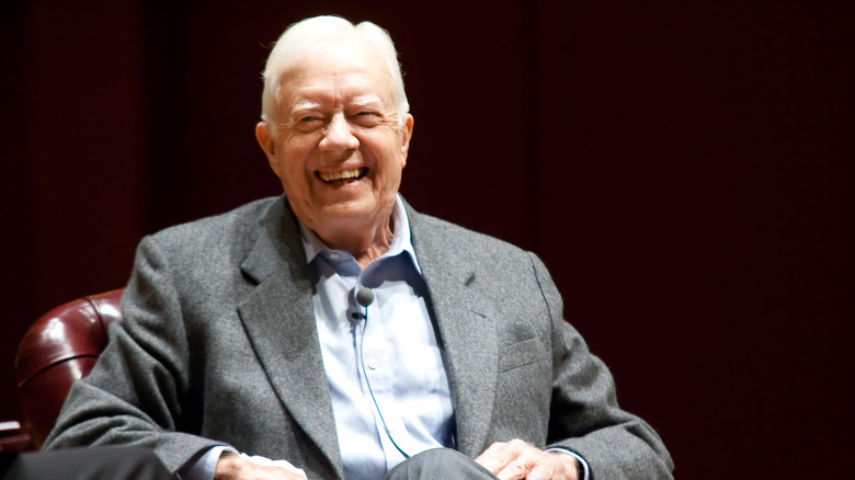 Jimmy Carter being interviewed