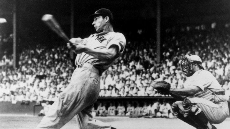 Joe DiMaggio following through