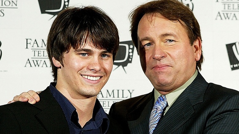 Jason Ritter with his father, John