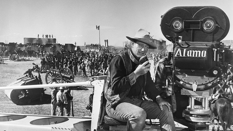 John Wayne directing "The Alamo" 